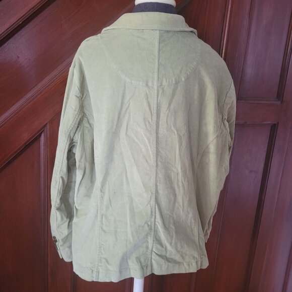 Cjbanks Women's Corduroy Jacket 2X Light Green Button-Up - Picture 2 of 7